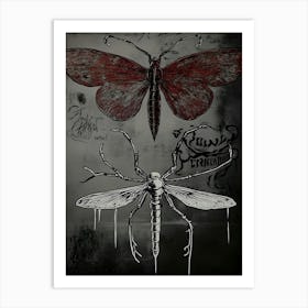 Dark Gothic Moth Art Print