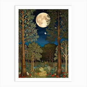 William Morris Moonlight In The Forest 145 Art Print