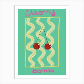 Turquoise Lyrics Song and Food Illustration Cherry Poster Art Print