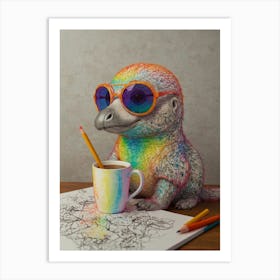 Rainbow Sloth 1 Art Print