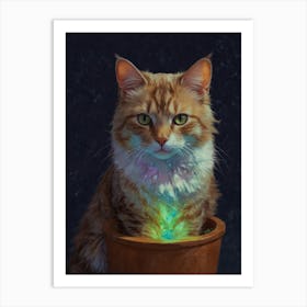 Cat In A Pot 1 Art Print