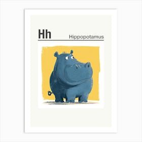 Animals Alphabet Hippopotamus 3 Art Print