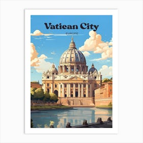 Vatican City Europe Pope Travel Art Illustration Art Print