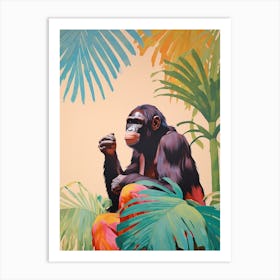 Chimpanzee 1 Tropical Animal Portrait Art Print