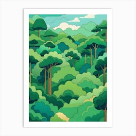 Cartoon Forest 3 Art Print