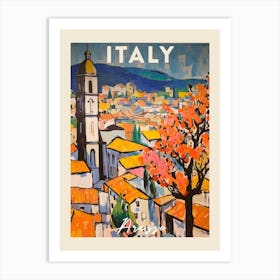 Arezzo Italy 4 Fauvist Painting  Travel Poster Art Print