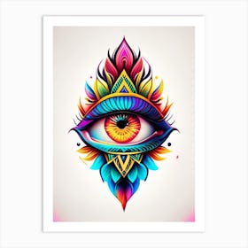 Connection, Symbol, Third Eye Tattoo 1 Art Print