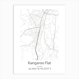 Kangaroo Flat,Australia Minimalist Map Art Print