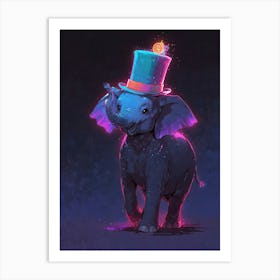 Elephant In A Top Hat 1 Art Print