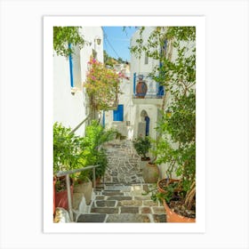 Narrow Alley On The Greek Islands Art Print