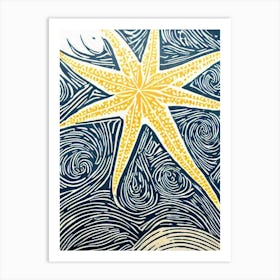 Starfish II Linocut Art Print