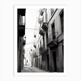 Cagliari, Italy, Black And White Photography 4 Art Print