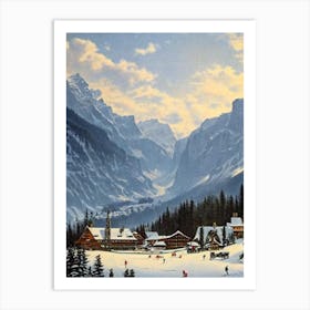 Engelberg, Switzerland Ski Resort Vintage Landscape 2 Skiing Poster Art Print