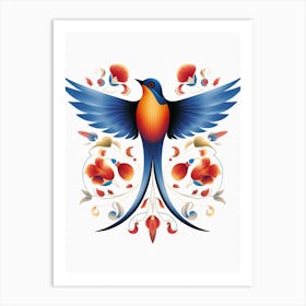 Scandinavian Bird Illustration Barn Swallow 1 Art Print