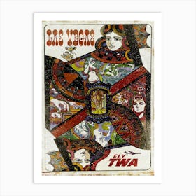 Vintage Travel Poster ― Las Vegas Fly Twa 1 Art Print