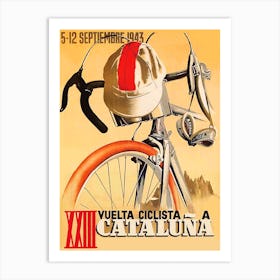 Bicycle Race In Cataluna, Spain Art Print