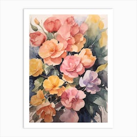 Watercolor Roses 4 Art Print