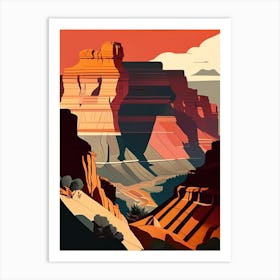 Grand Canyon National Park United States Of America Retro Art Print