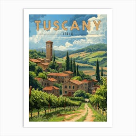 Vintage Tuscany Travel Poster Art Print