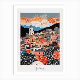 Poster Of Salerno, Italy, Illustration In The Style Of Pop Art 4 Art Print