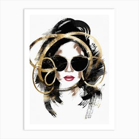 Fashion Girl In Sunglasses 1 Art Print