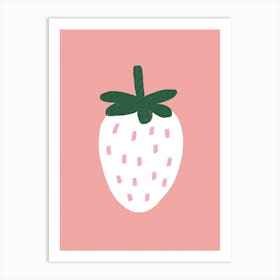 Strawberry Solo Pink Art Print