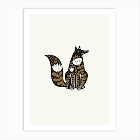 Fox Illustration Folk Scandi Art Print