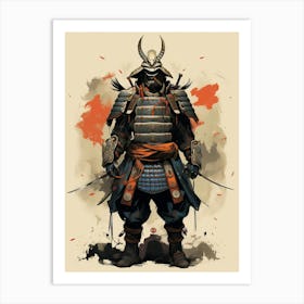 Japanese Samurai Illustration 9 Art Print