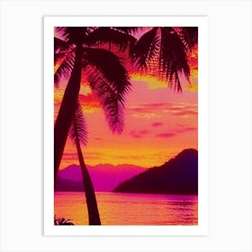 The Camiguin Island Retro Sunset Art Print