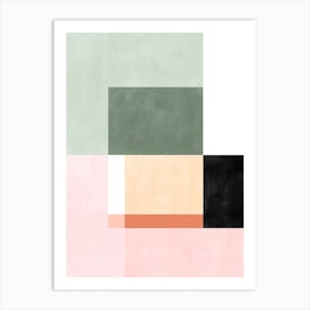 Pastel Geometric Painting No.1 Art Print