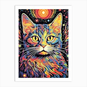 Galactic Hissers, Psychedelic Cats series Art Print