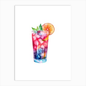 Watercolor Cocktail Illustration 1 Art Print