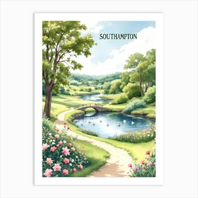 Southampton Retro Vintage Travel V 03 Art Print