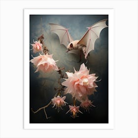 Floral Bat Painting 2 Art Print