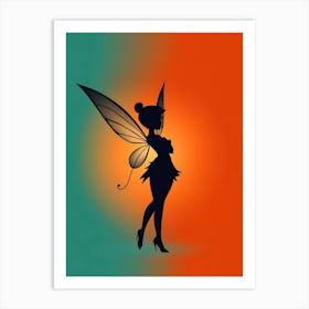 Silhouette Of Tinkerbell Art Print