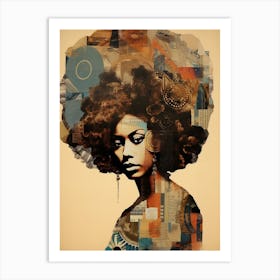 Afro Collage Portrait 16 Art Print