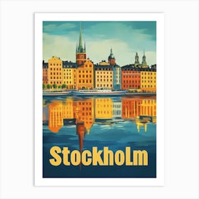 Aihrgdesign A Vintage Travel Poster Of Stockholm 3 Art Print