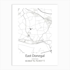 East Donegal,United States Minimalist Map Art Print