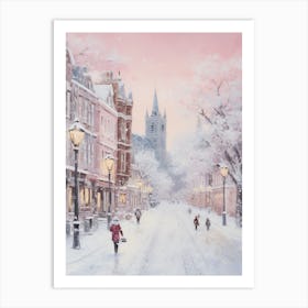 Dreamy Winter Painting Cardiff United Kingdom Art Print