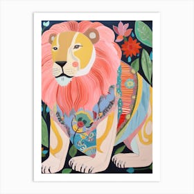 Maximalist Animal Painting Lion 3 Art Print