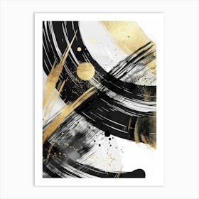 Abstract Black Gold Canvas Print 1 Art Print