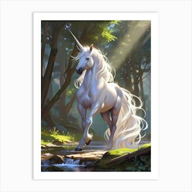 Unicorn In The Forest 2 Art Print