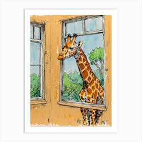 Default Draw Me A Giraffe With A Telescopic Neck Peeking Into 2 Art Print