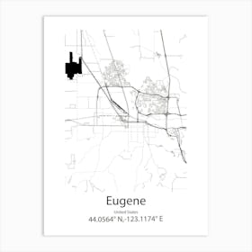 Eugene,United States Minimalist Map 1 Art Print