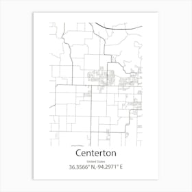 Centerton,United States Minimalist Map Art Print