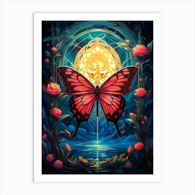 Butterfly In The Moonlight Art Print