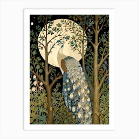 William Morris Peacock In The Forest 2 Art Print