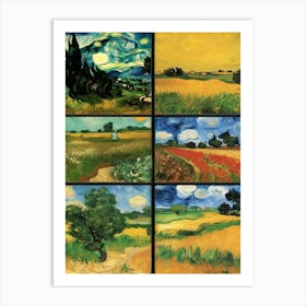 Landscape Collage By Influential Painter  Art Print