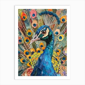 Kitsch Peacock Collage 1 Art Print