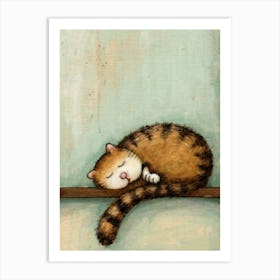 Sleeping cat wall art poster Art Print